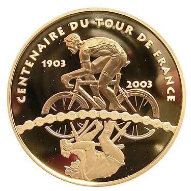 Goldmnze 20 Euro Frankreich 2003 Tour de France - 100 ans de tour - Feingold 15,64 Gramm
