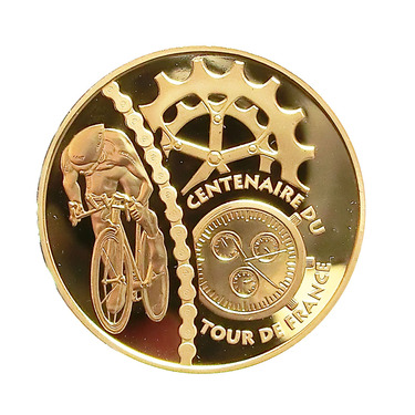 Goldmnze 20 Euro Frankreich 2003 Tour de France - Contre la montre - Feingold 15,64 Gramm