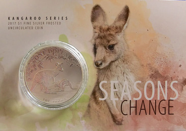 Silbermnze Kangaroo 2017 Seasons Change - RAM - 1 Unze Feinsilber geblistert