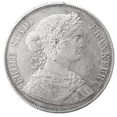 Silbermnze Vereinsthaler 2 Thaler 3 1/2 Gulden Frankfurt 1866