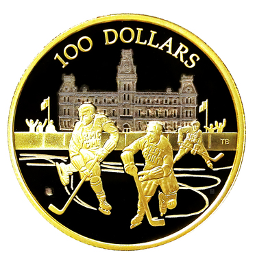 Goldmnze Canada 2006 - 100 Dollar 75th Game in the Worlds longest Running International Hockey Series