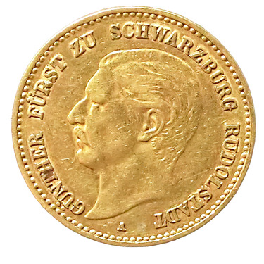 10 Mark Goldmnze Gnther Schwarzenburg - Rudolstadt 1898 - J.286