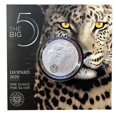 Silbermnze Big Five Leopard 2020 Sdafrika im Blister - 1 Unze 999 Feinsilber
