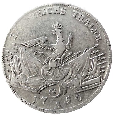 Silbermnze Friedrich II Thaler 1750 (A)
