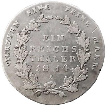Silbermnze 1 Thaler Friedrich Wilhelm III Preussen 1814 (A)