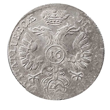 Silbermnze 16 Schilling (1/2 Thaler) Lbeck 1738