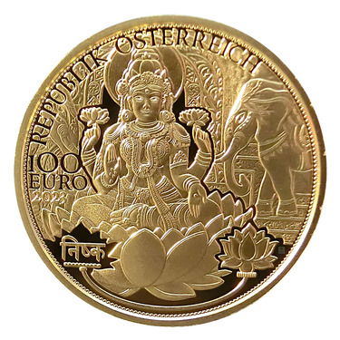 sterreich 100 Euro Goldmnze Das goldene Indien 2023 - 1/2 Unze Feingold