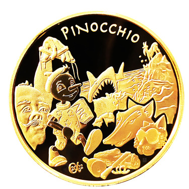 Goldmnze 20 Euro Frankreich 2002 Pinocchio - Feingold 15,64 Gramm