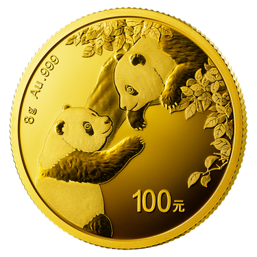 China Panda Goldmnze 100 Yuan 2023 - 8 Gramm in Original-Folie