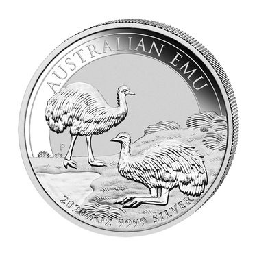Silbermnze Emu 2020 - 1 Unze Feinsilber