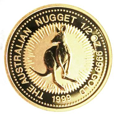 Kangaroo Nugget Goldmnze 1999 - 1/2 Unze