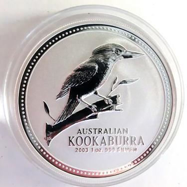 Silbermnze Kookaburra 2003 - 1 Unze 999 Feinsilber