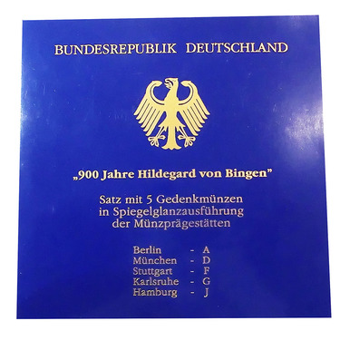 10 Mark Silbermnzen Blistersatz A - J, 1998 Hildegard von Bingen - J.468 in PP