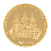 Goldmnze 50 Euro Frankreich 2010 Kloster Cluny