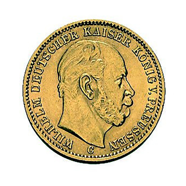 20 Mark Goldmnze Wilhelm I, Preuen 1874-1888 - J.246