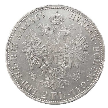 Silbermnze sterreich - Ungarn 2 Florin Franz Josef I. 1869 (A)