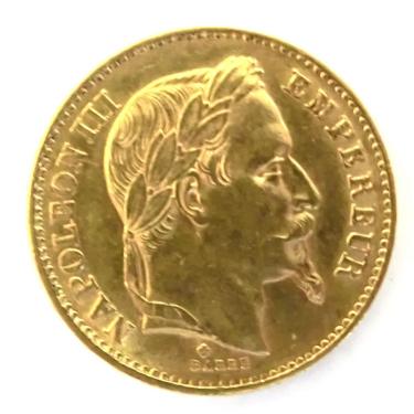 Frankreich Napoleon III mit Kranz Goldmnze - 20 Francs
