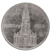 5 RM Silbermnze Garnisonskirche 1934 mit Datum - J.356