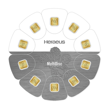 MultiDisc von Heraeus 10x 1 Gramm Goldbarren