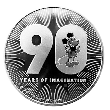 Silbermnze - Mickey Mouse - 90 Jahre - 1 Unze
