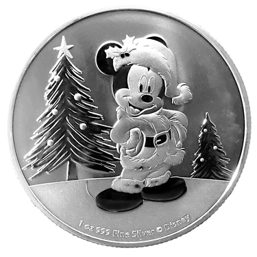 Silbermnze - Mickey Christmas - 1 Unze