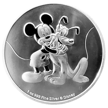 Silbermnze - Mickey & Pluto - 1 Unze