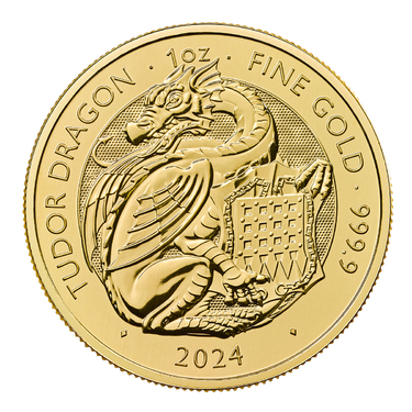 Goldmnze Gold Tudor Dragon - Royal Tudor Beasts 2024 - 1 Unze