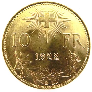Vreneli schweizer Goldmnze 10 SFR divers - 2,90 Gramm Gold