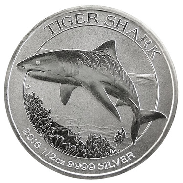 Silbermnze Australien 1/2 Unze Tiger Shark 2016